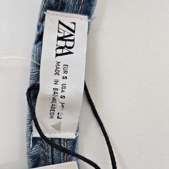 ZARA OPEN BACK DENIM TOP - Picture 6 of 10